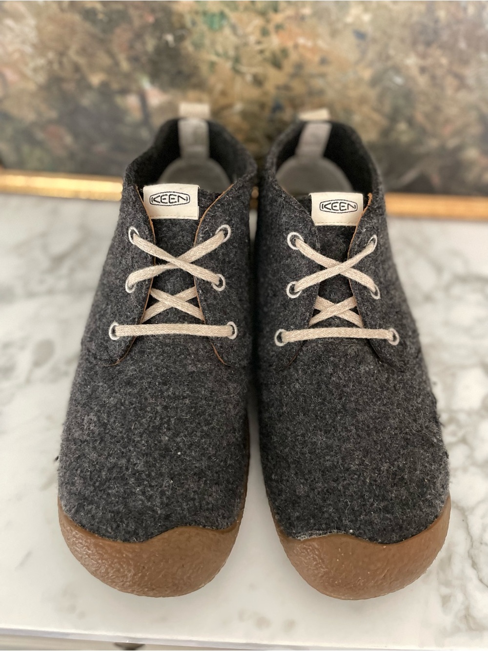 Keen Mens Mosey Chukka Boots Size 13 Gray Wool Felt Lace Up Casual Shoes Howser - Picture 4 of 9